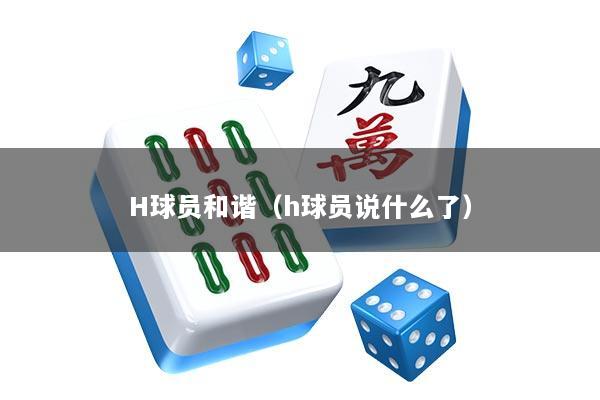H球员和谐（h球员说什么了）